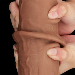 LoveToy SlidingSkin Gode Sliding Skin 26 x 6cm Marron